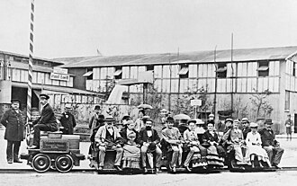 First electric locomotive, built in 1879 by company founder Werner von Siemens