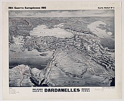 Pictorial map of the Middle East in 1915