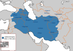 Safavid Iran (1501–1722) at its greatest extent