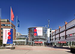 A southern entrance of the Helsinki Fair Centre in Pasila, Helsinki, Finland