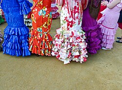 Flamenco costume during Seville Fair