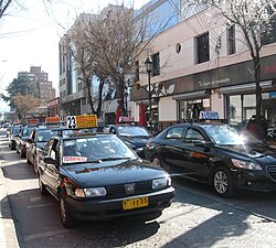 Taxis Colectivos of different lines in Talca, Chile