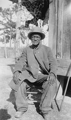 Wes Brady, ex-slave, Marshall, Texas, 1937. This photograph was taken as part of the Federal Writers' Project Slave Narrative Collection, which has often been used as a primary source by historians.