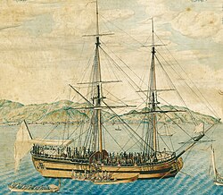 A slave ship arriving at Cap-Français, Saint-Domingue