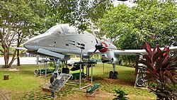 A FMA IA 58 Pucará ground-attack aircraft used in the civil war in the early 1990s.