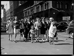Downtown celebrations at the end of World War II
