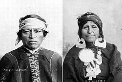 A Mapuche man and woman; the Mapuche make up about 85% of Indigenous population that live in Chile.