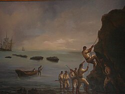 A painting of the Capture of Valdivia in the Chilean naval and maritime museum