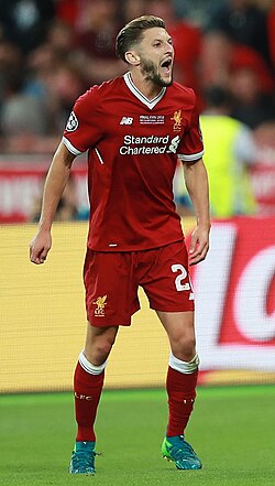 Lallana playing for Liverpool in the 2018 UEFA Champions League final