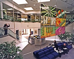 The lobby area of the Mitel office in the early 1980s