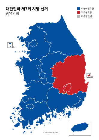 Distribution of the major party of the metropolitan and provincial councils: