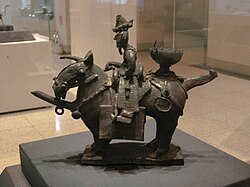 Earthenware Funerary Objects in the Shape of a Silla Warrior on Horseback