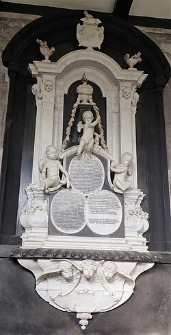Large wall-mounted marble memorial