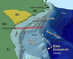 Anatomy of a continental shelf of the south eastern coast of the United States