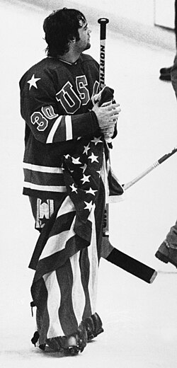 Spot News finalist photo of goalie Jim Craig