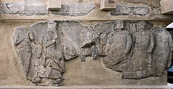 Achaemenid Satrap Autophradates receiving visitors, on the Tomb of Payava, c. 380 BC
