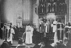 Nathan Söderblom is ordained as archbishop of the Church of Sweden, 1914. Although the Swedish Lutherans can boast of an unbroken line of ordinations going back prior to the Reformation, the bishops of Rome today do not recognize such ordinations as a valid due to the fact they occurred without authorization from the Roman See.
