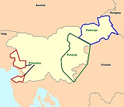 The three wine regions in Slovenia