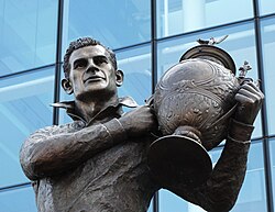World Cup and three time Challenge Cup winner Eric Ashton centres a statue of five rugby league legends outside Wembley.