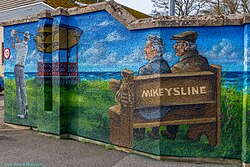 A mural painted at Nairn Bus Station.