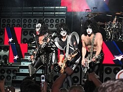 Kiss on stage in Boston in 2004