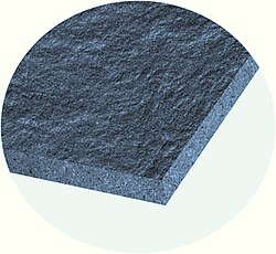 Section through a porcelain stoneware slab