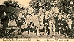 Chief Hendrik Witbooi (centre) and his companions