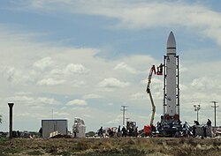 VEx-1A at its launch pad, Punta Indio Spaceport