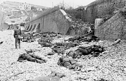 Canadian dead on Blue beach at Puys.