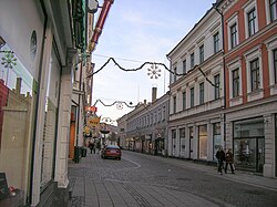 Lilla Fiskaregatan, the main pedestrian street in Lund.