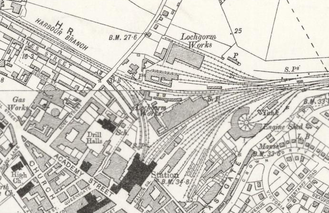 OS map of Inverness station in 1902