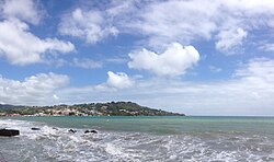 Panoramic shot of Downtown Scarborough, Tobago