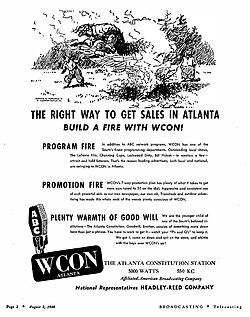 1948 advertisement for the Constitution's AM radio station WCON