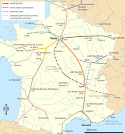 Overview of French TGV lines