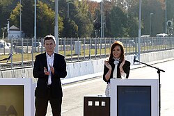 Fernández de Kirchner with then-Buenos Aires Mayor and successor Mauricio Macri in 2014
