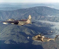 A Sikorsky HH-53B refueling during the Vietnam War.