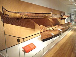 Canoes used by the First Nations at The Daphne Cockwell Gallery of Canada: First Peoples.