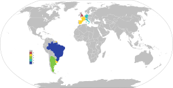 Map of winning countries