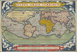 World Map by Abraham Ortelius (1570), where appears the Terra Australis Incognita