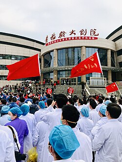 Chinese medics in Huanggang, Hubei, in 2020