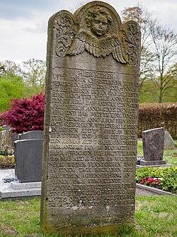 Gravestone from 1711 for 4 children who died of smallpox (Rastede, Germany)