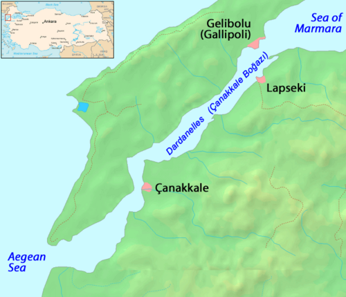 Map of the Dardanelles