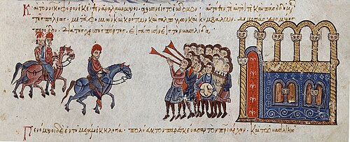 Nikephoros's entry into Constantinople as Emperor through the Golden Gate in summer 963