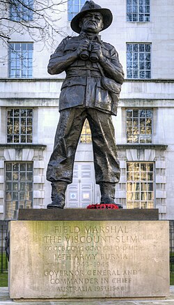 Statue of General Slim on Whitehall.