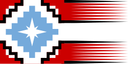 Ancient flag of the Mapuche on the Arauco War.