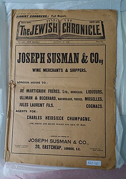 The Jewish Chronicle, 17 August 1900, Zionist Congress: Full Report. No. 1. In the collection of the Jewish Museum of Switzerland.