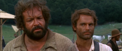 Bud Spencer and Terence Hill in They Call Me Trinity by Enzo Barboni