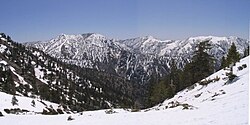 Peaks in the eastern San Gabriel Mountains, Angeles National Forest, San Bernardino County