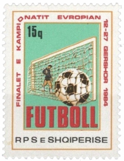 Albanian stamp honouring Euro 1984.