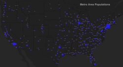 Metro area populations